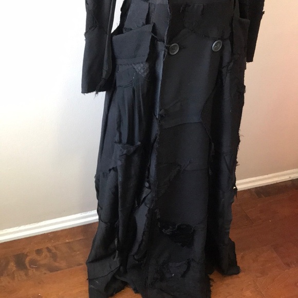 Junya Watanabe Comme des Garçons Patchwork Black Wool Coat - Picture 4 of 8